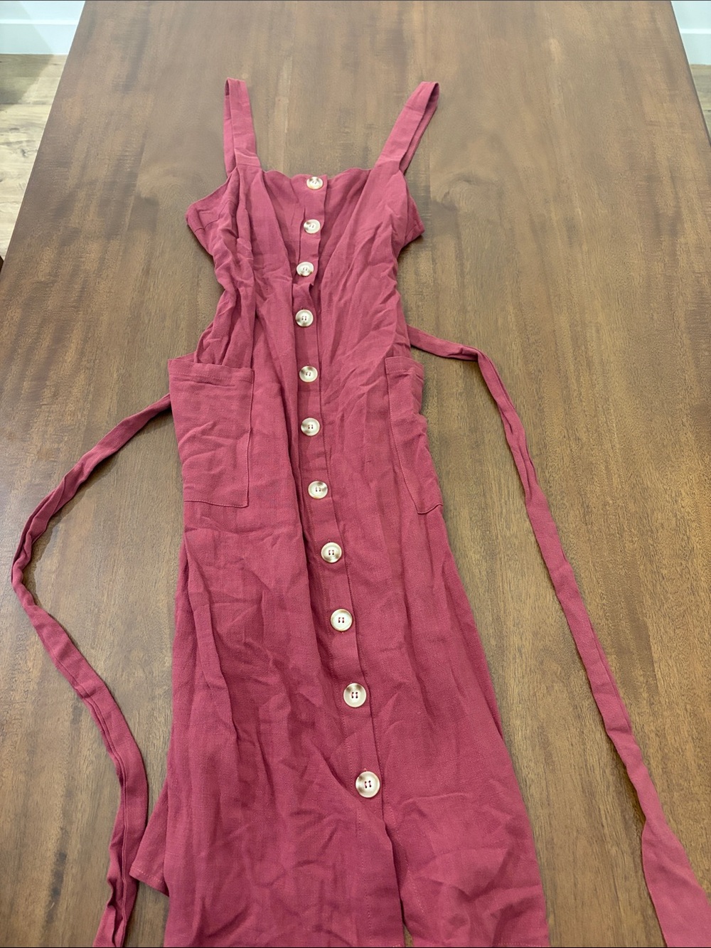 orange creek Mauve-Pink Button-Front Midi Dress